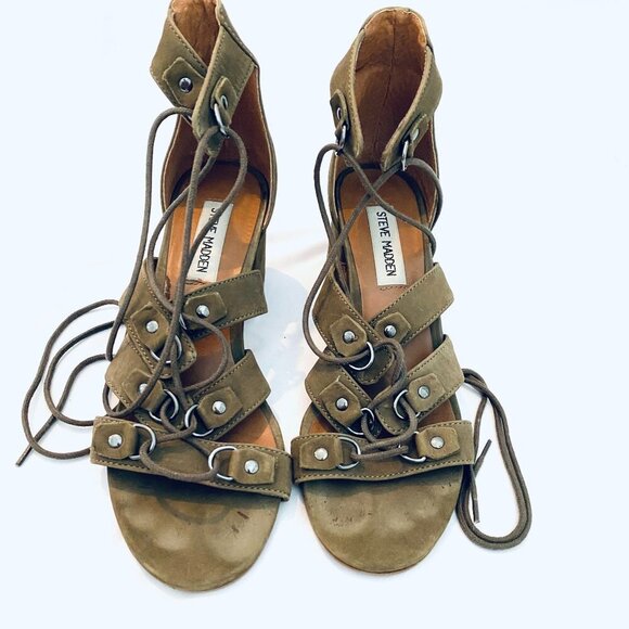 Steve Madden Olive Green Gladiator Sandals - Picture 1 of 7